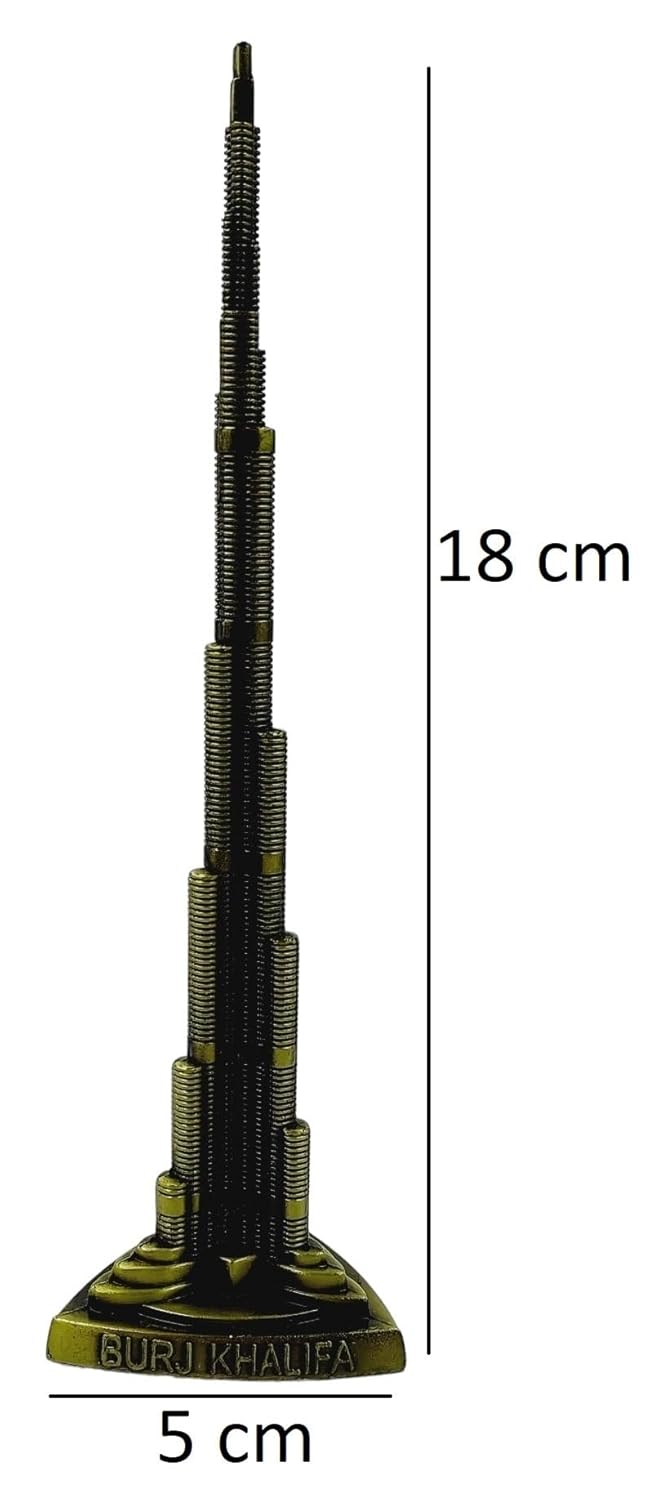 ART FLAUNTS Burj Khalifa Showpiece Metal Decorative Souvenir Sculpture for Home Decor Tabletop Offices 18 cm - Image 2