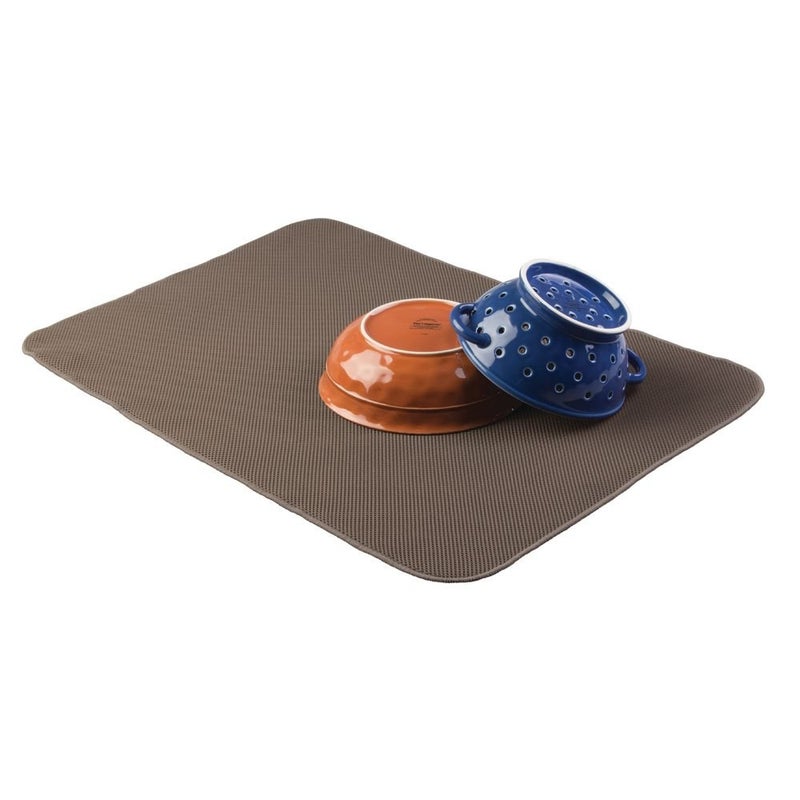 InterDesign iDesign Kitchen Drying Mat â€“ iDry Collection â€“ Mocha/Ivory - Image 3