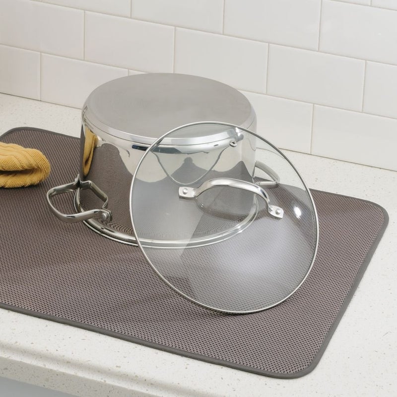 InterDesign iDesign Kitchen Drying Mat â€“ iDry Collection â€“ Mocha/Ivory - Image 2