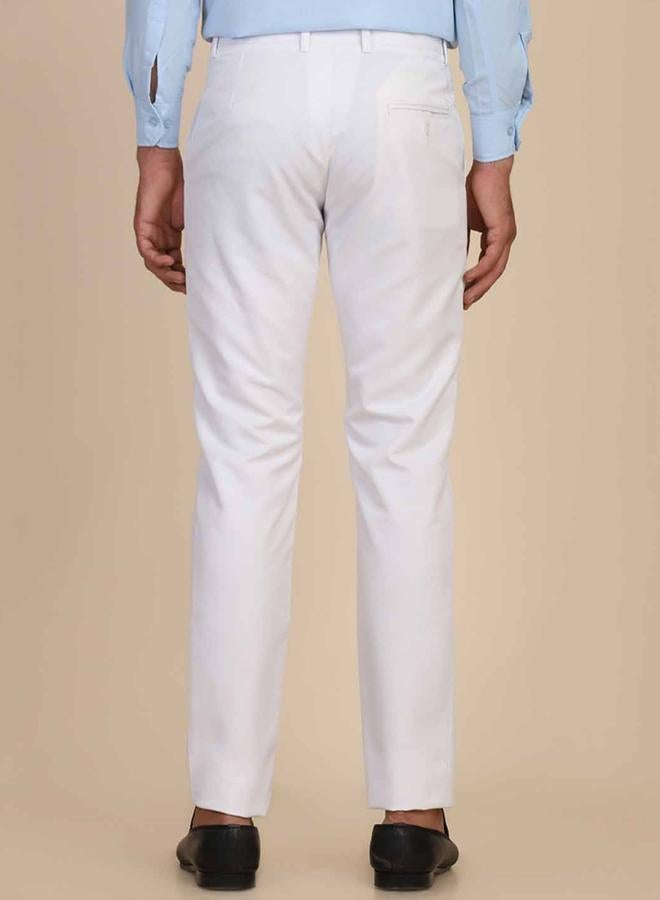 Take Two Men White Slim Fit Formal Trousers - Image 4