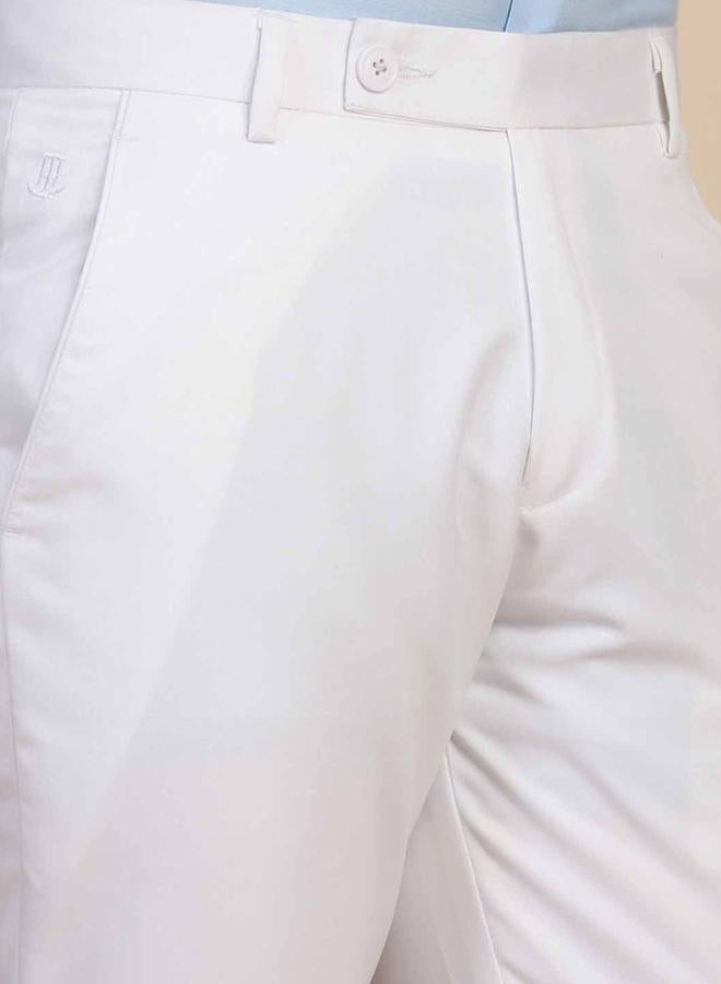 Take Two Men White Slim Fit Formal Trousers - Image 5