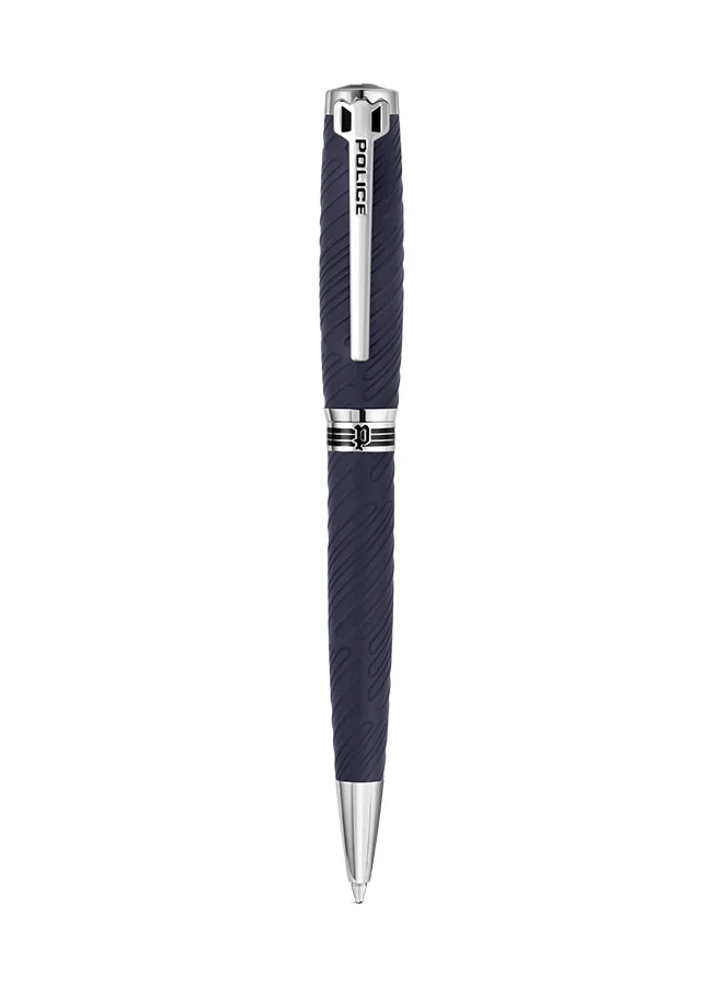 POLICE Police Cooper.2 Textured Blue With Stainless Steel Trims Medium Drill Point Gents Pen 137mm - PERGR0002004