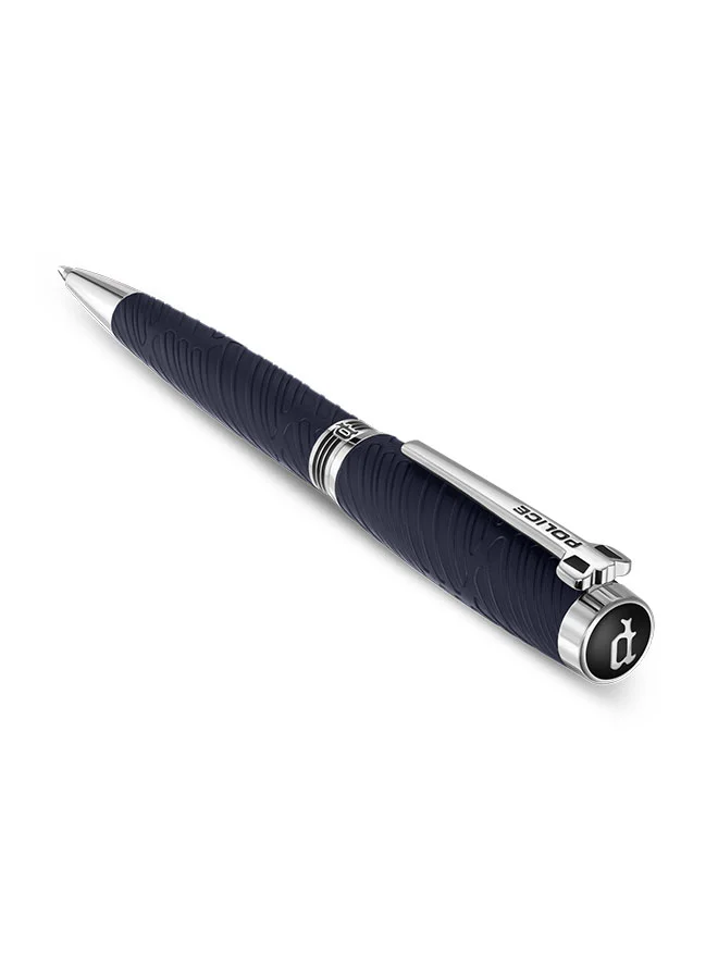 POLICE Police Cooper.2 Textured Blue With Stainless Steel Trims Medium Drill Point Gents Pen 137mm - PERGR0002004