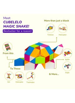 Cubelelo Magic Snake Rainbow Puzzle Cube (60 Wedges) | Twist And Turn Shape Creation Fun Game For Kids Boys Girls And Adults | Multicolor Brain Teaser Stress Buster Toy | For Ages 3 Years And Above  - Image 2