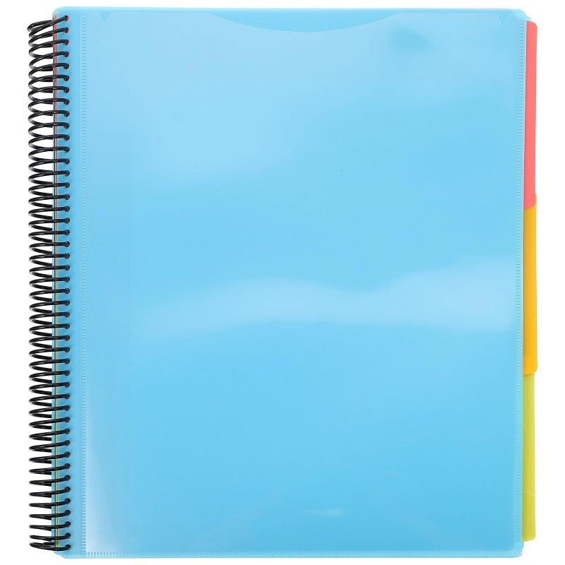 Blue Plastic Coil File Folder Document Organizer 12 Pages Portable Storage Holder Office School - Image 2
