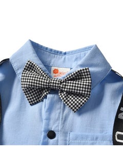 Hopscotch Hopscotch Boys Check Print Romper In Blue Color for Ages 12-24 Months  - Image 3