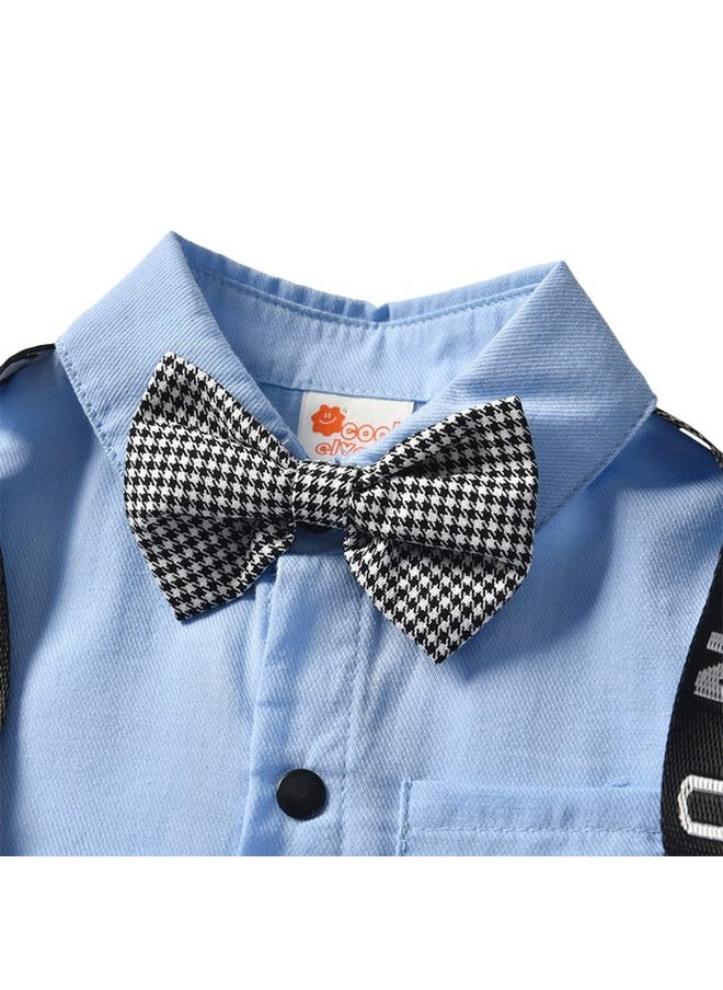 Hopscotch - Hopscotch Boys Check Print Romper In Blue Color for Ages 12-24 Months - Image 1
