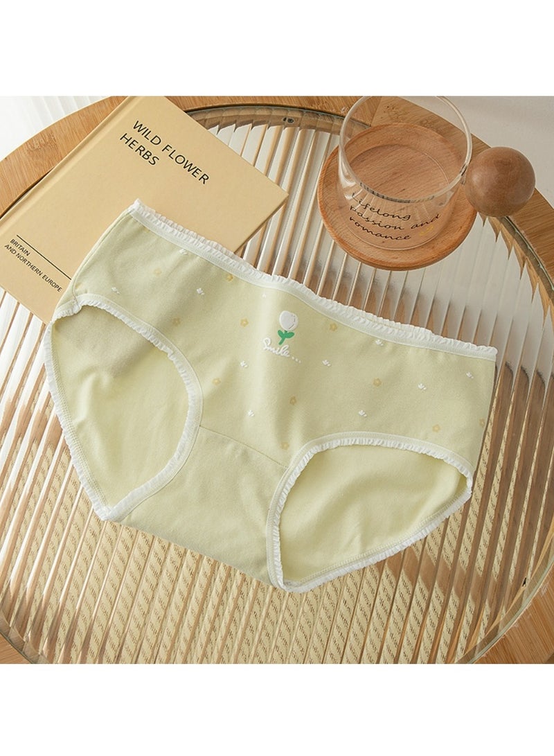 مجموعة من 5 ملابس داخلية قطنية أنيقة بخصر متوسط، ملابس داخلية مريحة وجيدة التهوية للفتيات - Image 4