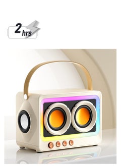 Excefore Portable Creative Bluetooth Speaker, 360 Degree Stereo Sound Effect, Ultra Long Battery Life Cool RGB Lighting Support Series Mirror Transparent Screen 5.3 Bluetooth Subwoofer, White  - Image 1