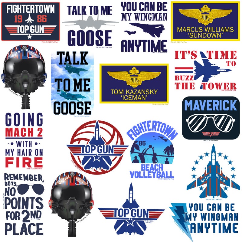 GRAPHICS & MORE Top Gun 50ct Die Cut Vinyl Stickers Variety Pack â€“ Military Aviation & Fighter Jet Decals for Laptop, Water Bottle, Scrapbooking, Tablet, Indoor & Outdoor Use - Image 4