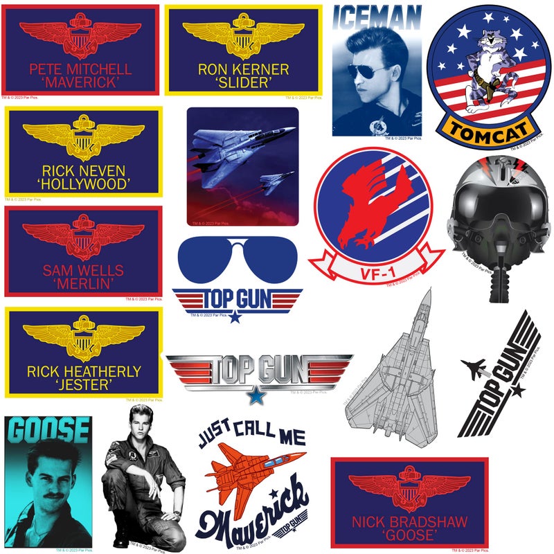 GRAPHICS & MORE Top Gun 50ct Die Cut Vinyl Stickers Variety Pack â€“ Military Aviation & Fighter Jet Decals for Laptop, Water Bottle, Scrapbooking, Tablet, Indoor & Outdoor Use - Image 3