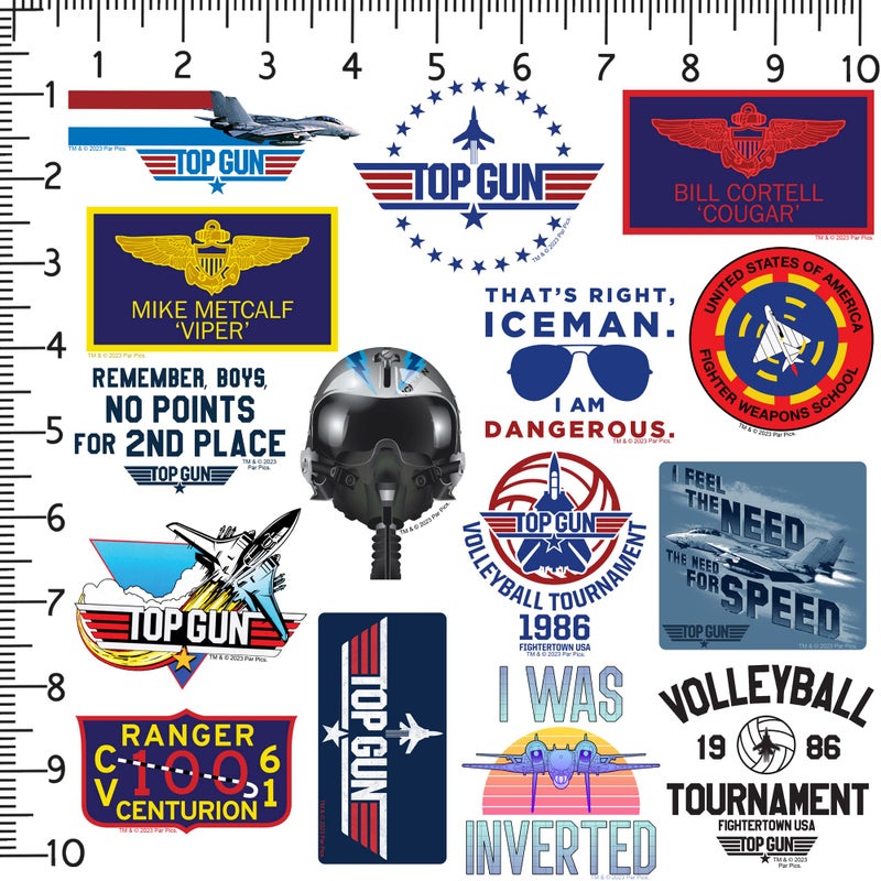 GRAPHICS & MORE Top Gun 50ct Die Cut Vinyl Stickers Variety Pack â€“ Military Aviation & Fighter Jet Decals for Laptop, Water Bottle, Scrapbooking, Tablet, Indoor & Outdoor Use - Image 2
