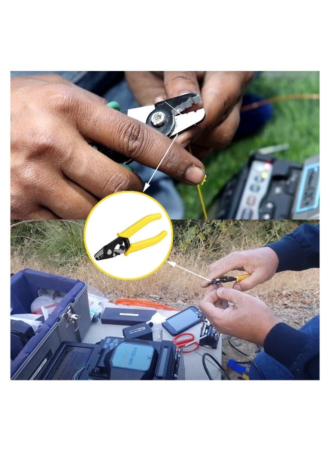 Fiber Optic Stripper 3 Hole, Precision Wire Stripper for Installers and Electricians Safe Not Hurt Wire Fiber Strippers with 6 Handle for Jacket Buffer and Coating Stripping