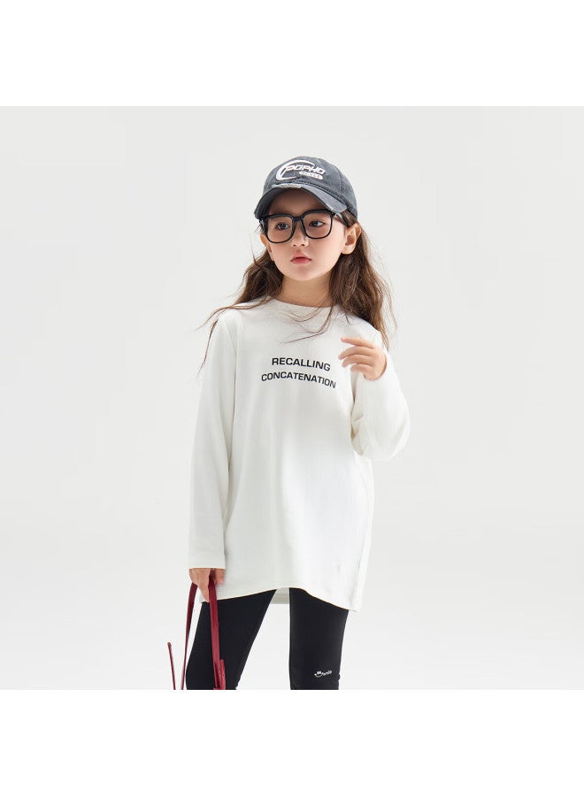 Chenchenma Simple Style Autumn Winter Girls' High Elasticity Letter Parent-child T-shirt Children's Warm Inner Wear - Image 2