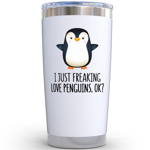 KLUBI Gifts for Women – 20oz Tumbler with Cute Penguin Design – Funny Christmas Gift Idea, Teacher or Gag Present, Figurine-Inspired Drinkware - Image 1