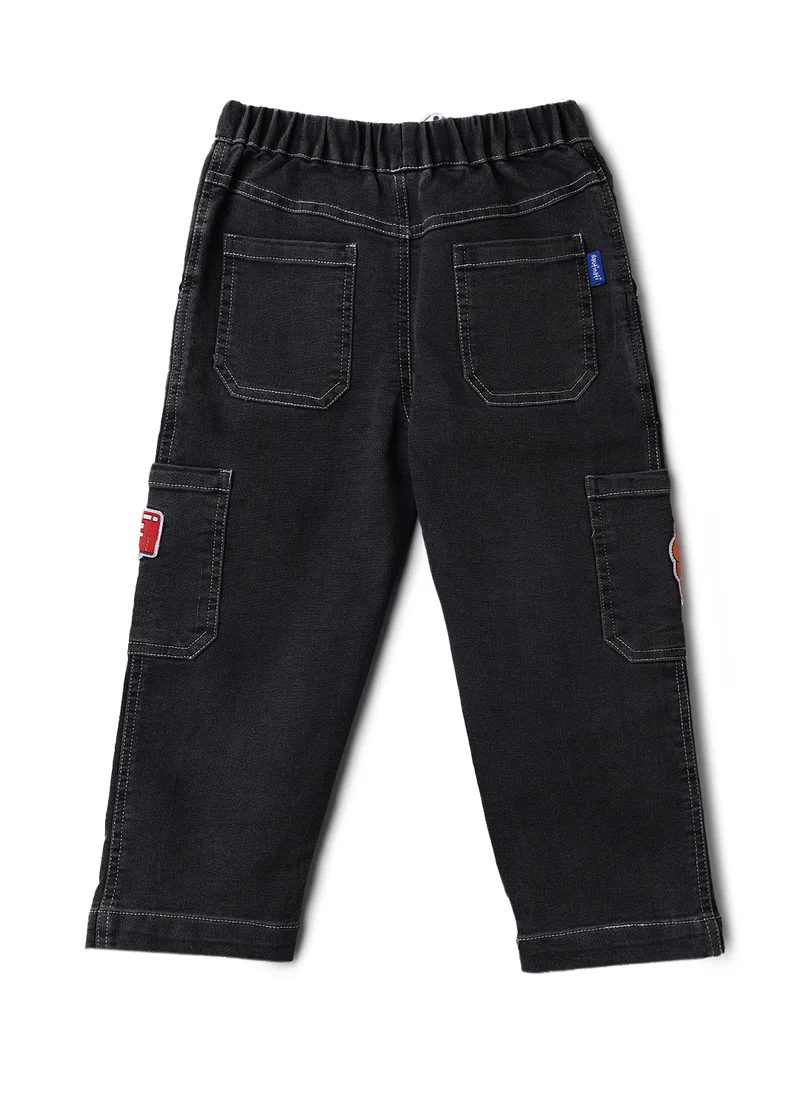 Nautinati Boys’ Denim Jeans| Animal and Car Badge |Jeans for 1-5 Years