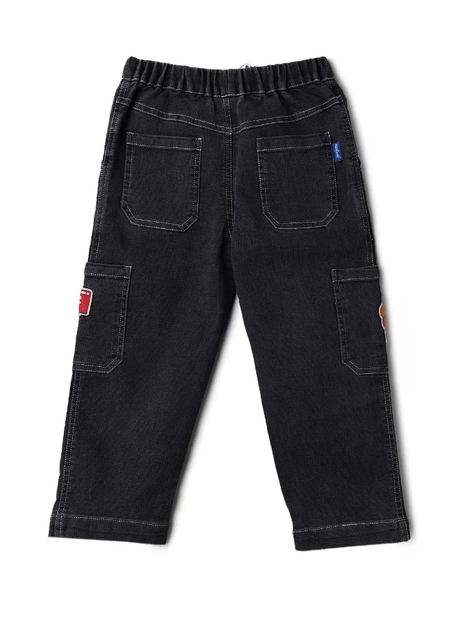 Nautinati Boys’ Denim Jeans| Animal and Car Badge |Jeans for 1-5 Years
