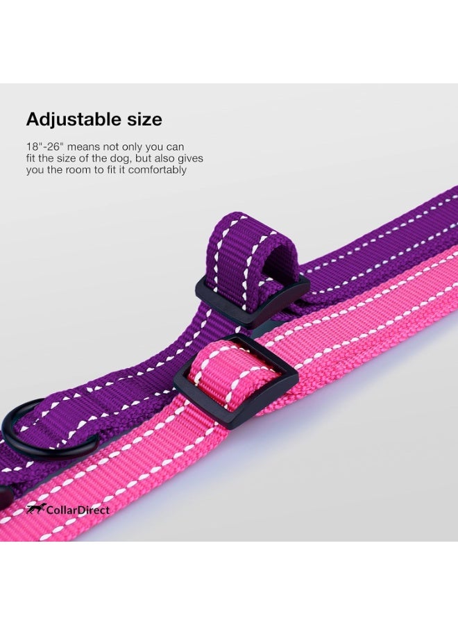 CollarDirect Reflective Dog Collar for a Small, Medium, Large Dog or Puppy with a Quick Release Buckle - Boy and Girl - Nylon Suitable for Swimming (18-26 Inch, Purple) - Image 3