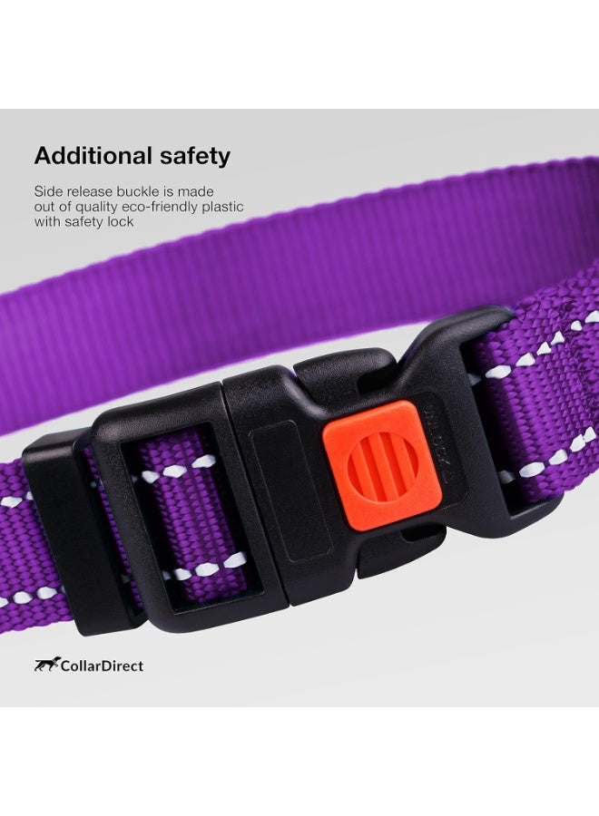 CollarDirect Reflective Dog Collar for a Small, Medium, Large Dog or Puppy with a Quick Release Buckle - Boy and Girl - Nylon Suitable for Swimming (18-26 Inch, Purple) - Image 5
