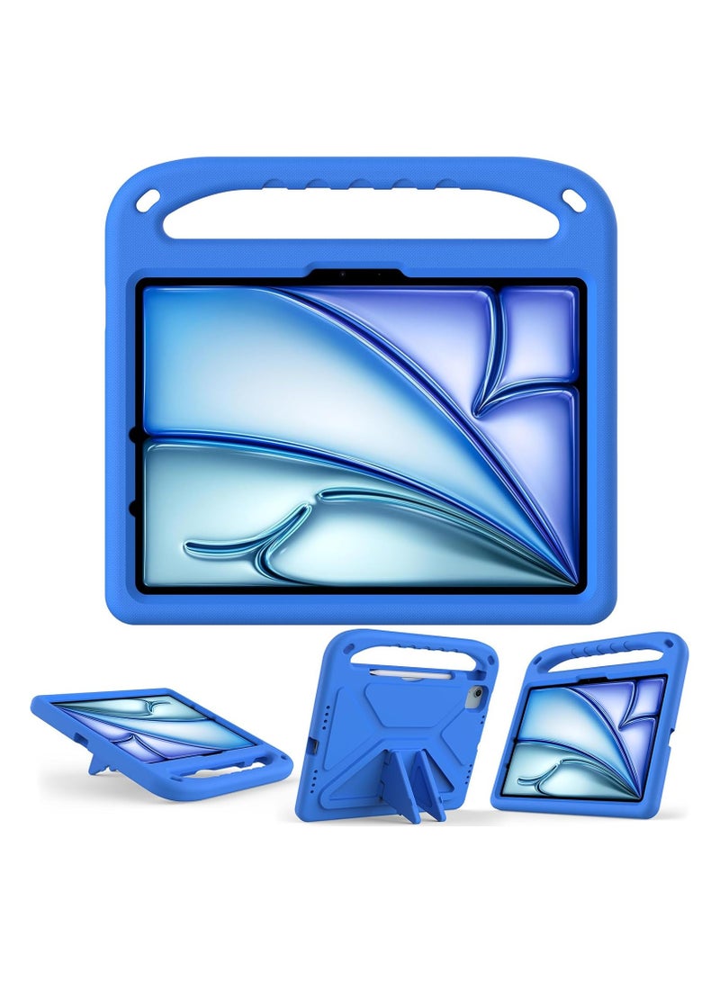 VKL Kids Case for iPad Air 11 Inch M2(2024)/Pro 11 inch (2024) M4: Lightweight EVA Kid Friendly Shockproof Protective Tablet Cover Handle Stand Kids Case for iPad Air 11"/Pro 11"(2024) (Blue) - Image 5
