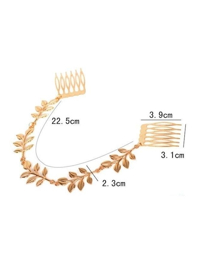 نيبمينينت مشط شعر مزين بأوراق شجر ذهبي - Image 2