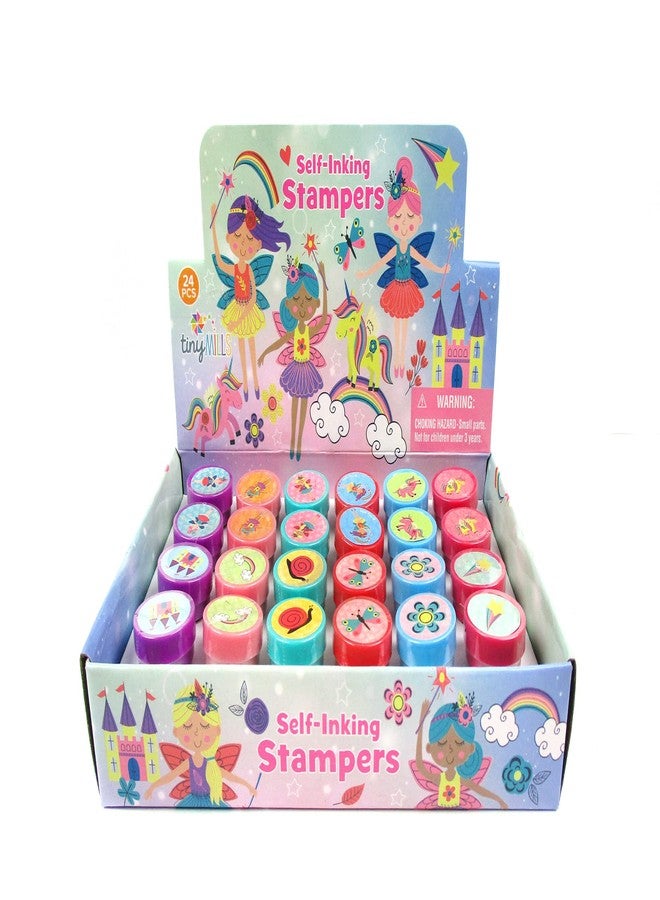 TINYMILLS 24 Pcs Magical Fairies Assorted Stamps for Kids Self Ink Stamps (12 Different Designs) Fairies Party Favors, Fairies Goody Bag Fillers, Carnival Gifts, Pinata Filler, Classroom Rewards - Image 1