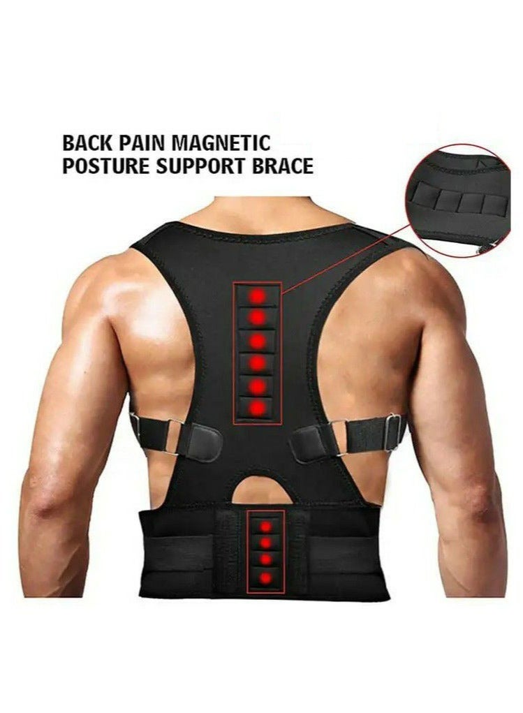 شو وو حزام الظهر لتصحيح الوضع واستقامة الكتفين مصنوع من مادة قوية وقابلة للتنفس ومريحة للارتداء - مقاس كبير (L) - Image 1