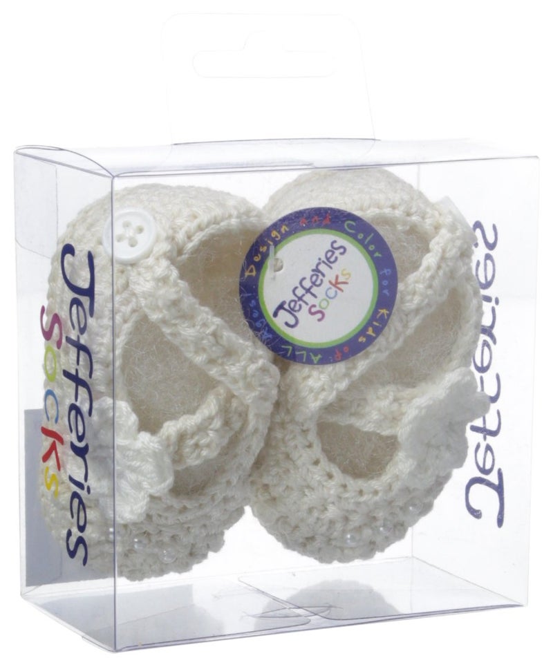 Jefferies Socks Baby-Girls Delicate Flower Crochet Bootie, Ivory, Newborn - Image 2