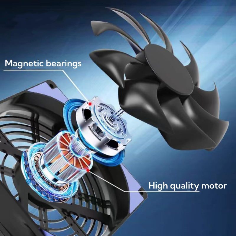 Silent Dual USB Cooling Fan - Black 76 CFM Airflow 18 DBA Low Noise - 35000-Hour Lifespan Plug-And-Play Design for Gaming Consoles Routers Network Cabinets Electronics - Image 5