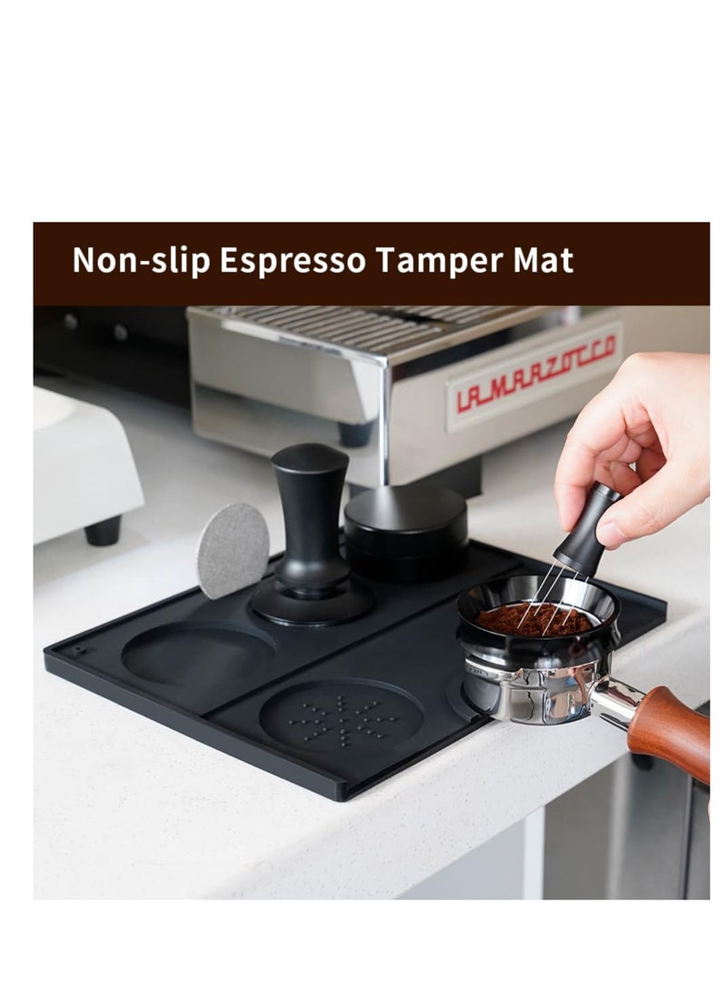 SYOSI Espresso Tamping Mat, Food Grade Silicone Coffee Tamp Mat, Coffee Accessory Tool, Non-Slip Espresso Tamper Station, Espresso Accessories Tool for Baristas Tool Home Kitchen Bar Coffee Shop - Image 4