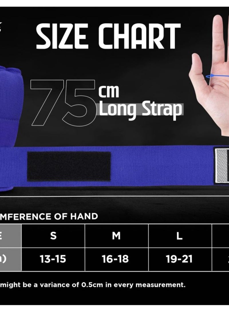 Rdx RDX Gel Boxing Hand Wraps Inner Gloves Men Women, Quick 75cm Long Wrist Straps, Elasticated Padded Fist Under Mitts Protection, Muay Thai MMA Kickboxing Martial Arts Punching Training Bandages - Image 5