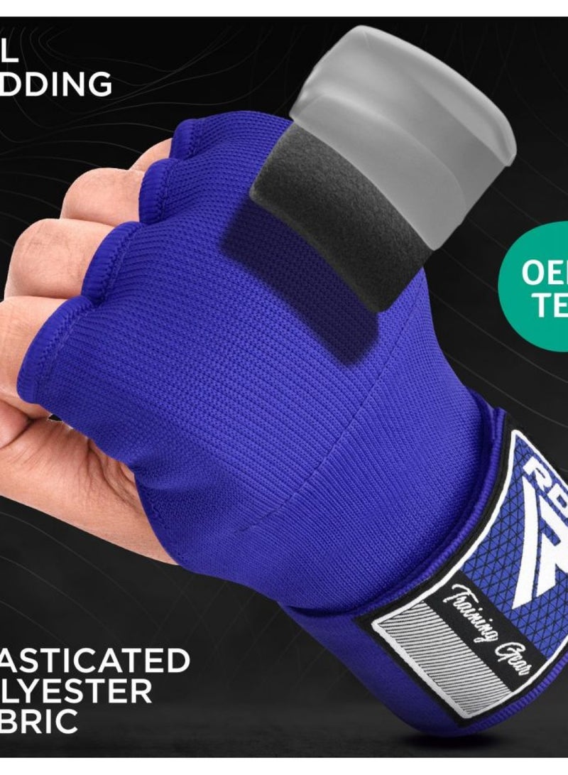 Rdx RDX Gel Boxing Hand Wraps Inner Gloves Men Women, Quick 75cm Long Wrist Straps, Elasticated Padded Fist Under Mitts Protection, Muay Thai MMA Kickboxing Martial Arts Punching Training Bandages - Image 2