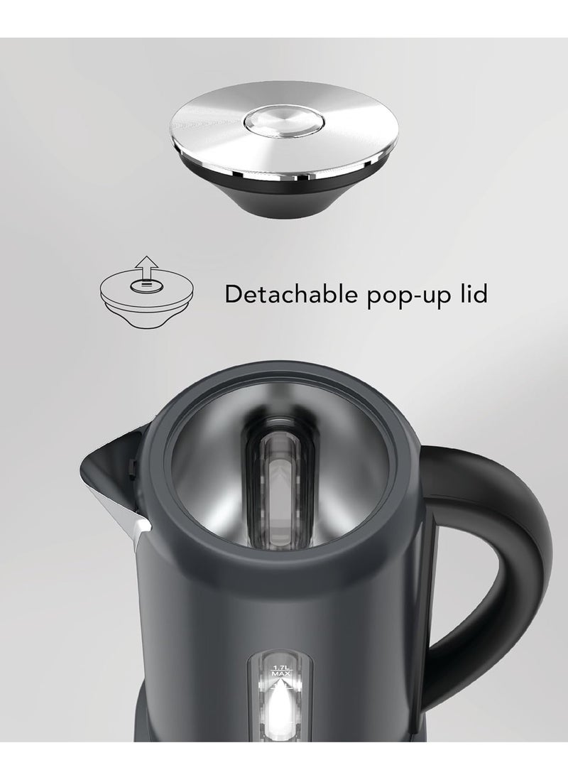 Carrera Electric Kettle No 550-1.7L, 2400W, Stainless Steel Housing, Temperature Control, Keep Warm Function, Overheat Protection, LED Display, 360° Swivel Base