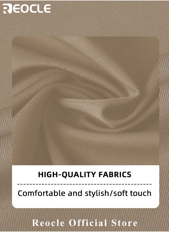 REOCLE - Men's Business Slim Fit Shirt Official Long Sleeve Stretch Dress Shirt Wrinkle-Free Regular Fit Button Down Shirts - Image 1