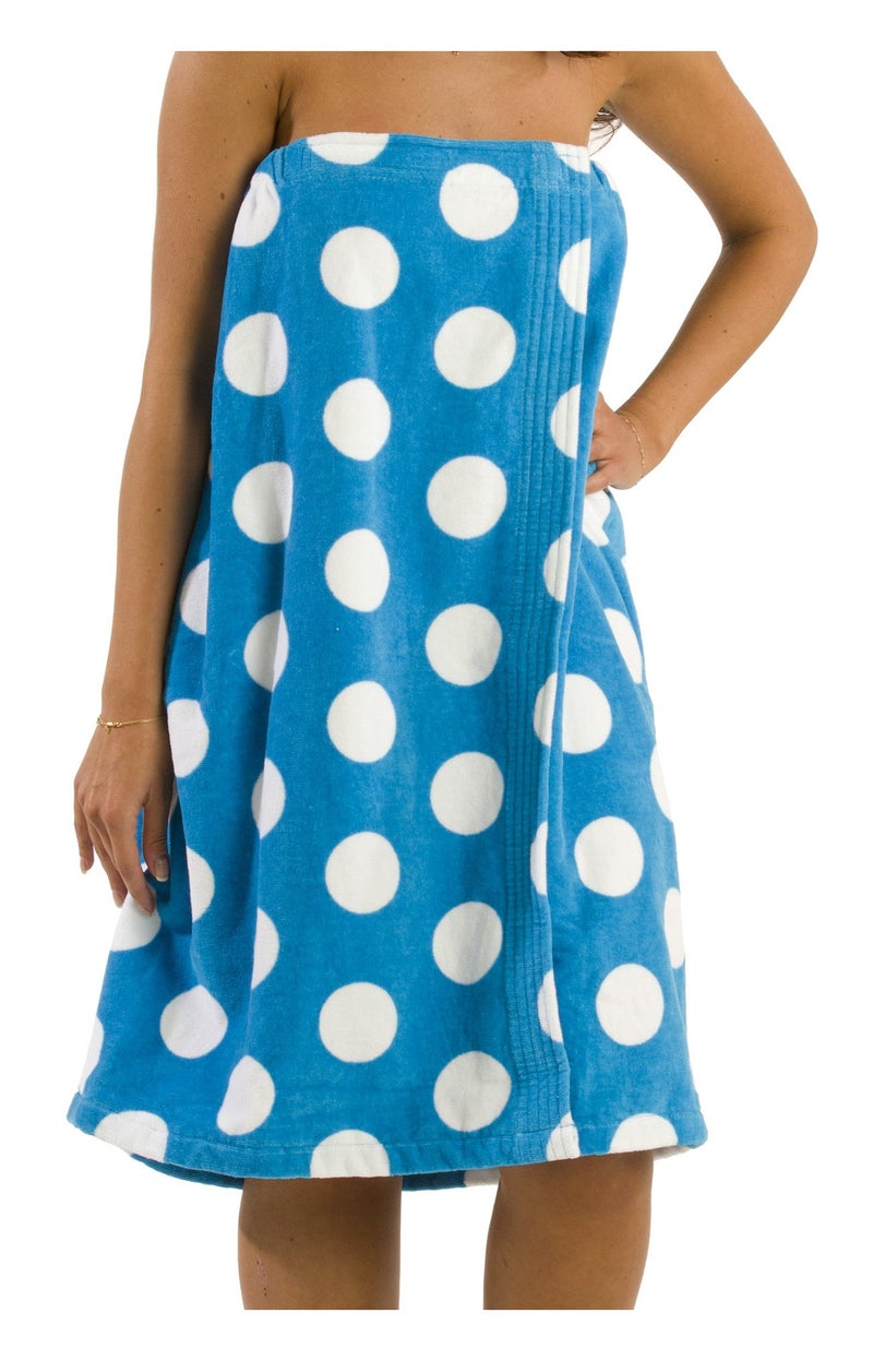 byLora BY LORA spa Wraps for Women with Fastening Strap Terry Women Bath Towel - Aqua - XXL - Image 1