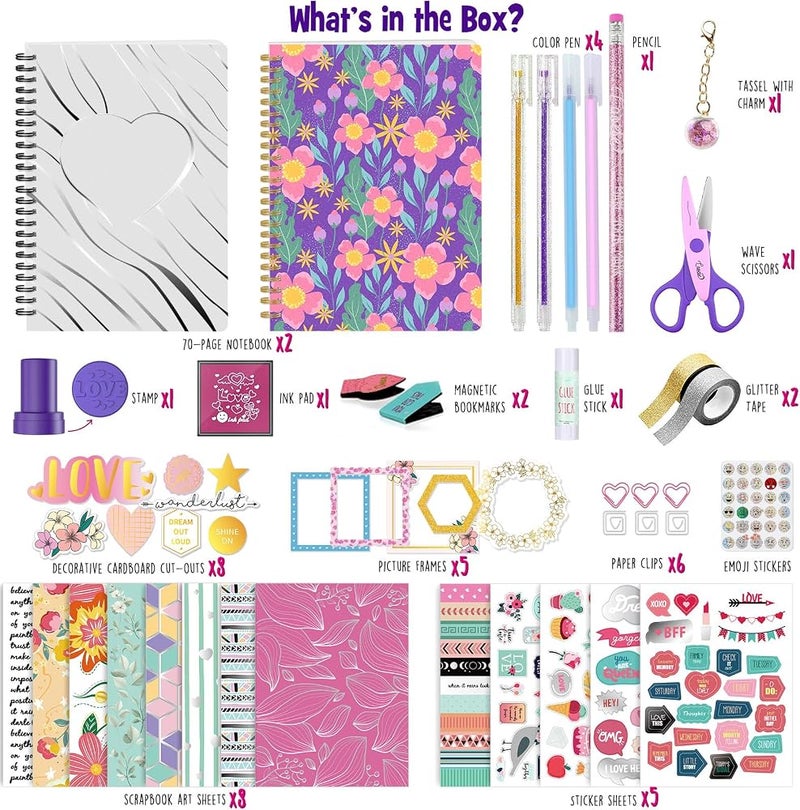 ONE TO FOUR DIY Journal Kit for Girls, Scrapbook and Stationary Set, Gifts for Girls - Image 2