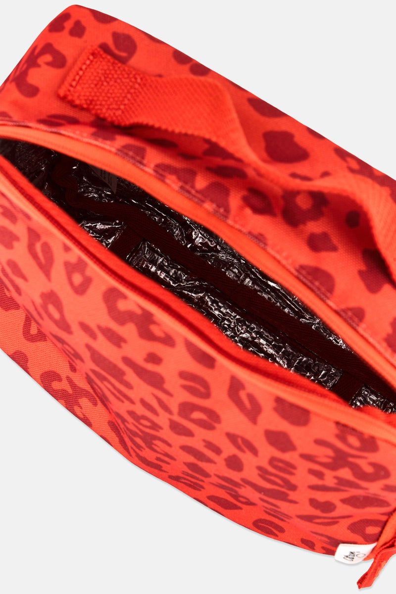 Citron حقيبة غداء مربعة معزولة بنقشة الفهد، متعددة الألوان - Image 2