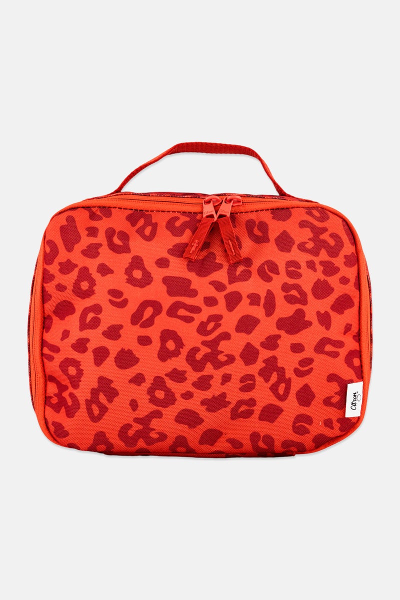 Citron حقيبة غداء مربعة معزولة بنقشة الفهد، متعددة الألوان - Image 1