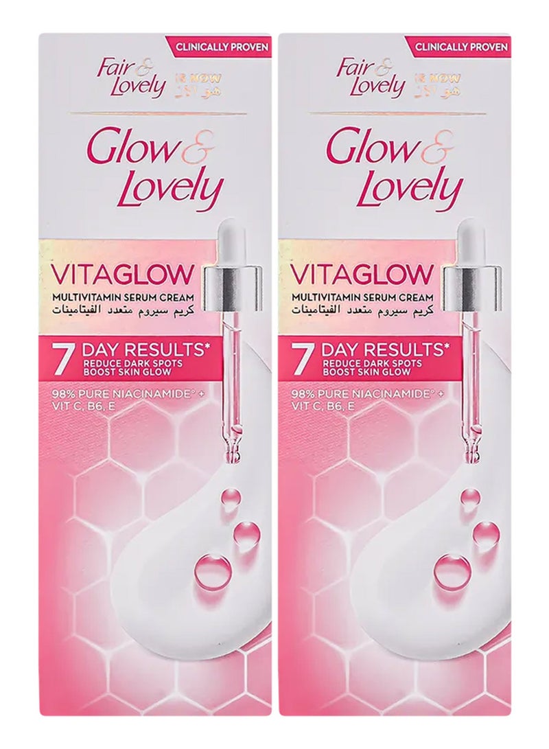 Fair & Lovely Glow & Lovely Advanced Multivitamin Serum Cream, Pack Of 2