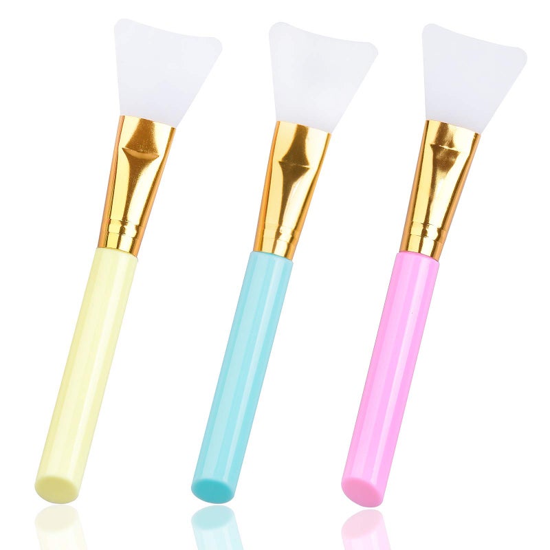 3 PCS Premium Silicone Face Mask Brush AULLUA Mask Beauty Tool Soft Silicone Facial Mud Mask Applicator Brush Hairless Moisturizers Body Lotion and Body Butter Applicator Tools