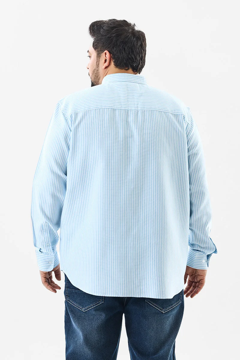 SNITCH Blue 100% Cotton Stripes Plus Size Shirt for Men | Best Price UAE