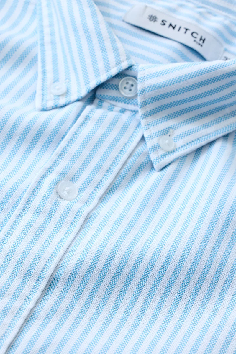 SNITCH Blue 100% Cotton Stripes Plus Size Shirt for Men | Best Price UAE