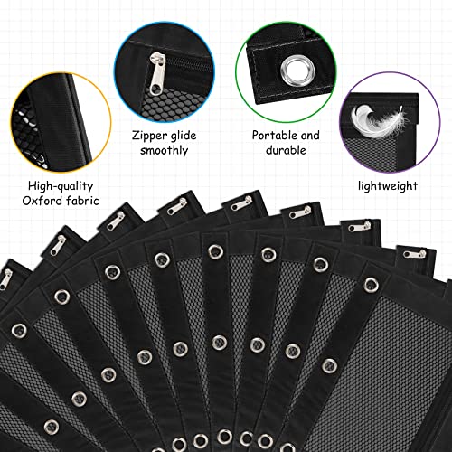 IKAYAS 38 Pack Black Pencil Pouch for 3 Ring Binder with Zipper, Binder Pouch Bags for Classroom, School Students Teacher Supplies - Image 3