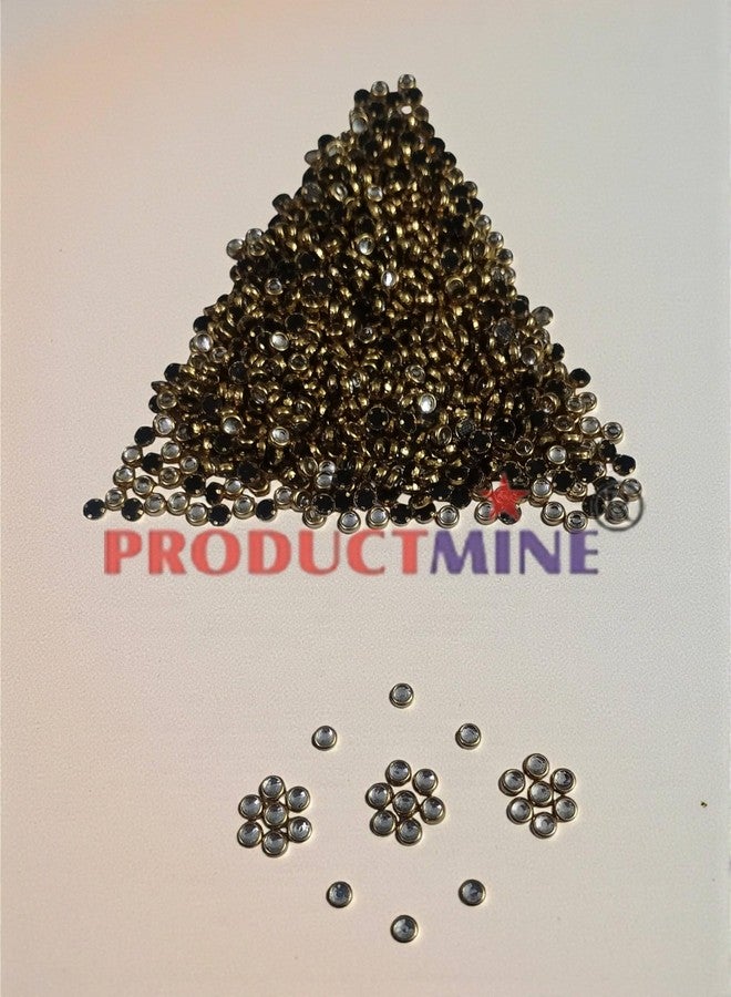 PRODUCTMINE أحجار كوندان شفافة مسطحة الظهر من PRODUCTMINE® للتطريز والحرف اليدوية وصناعة المجوهرات ومشاريع الأعمال اليدوية - شكل دائري 3 مم - 1200 قطعة - Image 4