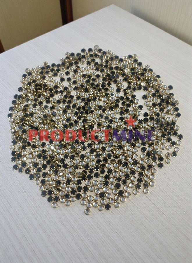 PRODUCTMINE أحجار كوندان شفافة مسطحة الظهر من PRODUCTMINE® للتطريز والحرف اليدوية وصناعة المجوهرات ومشاريع الأعمال اليدوية - شكل دائري 3 مم - 1200 قطعة - Image 3