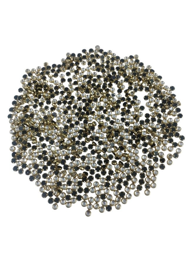 PRODUCTMINE أحجار كوندان شفافة مسطحة الظهر من PRODUCTMINE® للتطريز والحرف اليدوية وصناعة المجوهرات ومشاريع الأعمال اليدوية - شكل دائري 3 مم - 1200 قطعة - Image 1