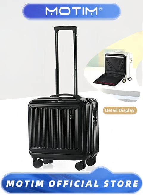 Travel Luggage Carry On Luggage with Spinner Wheels Aluminum Framed Carry On Suitcase with Front Open Laptop Compartment Pocket 55x25x38 CM Large Checked-in Luggage