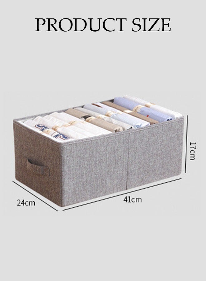 DUNISO 3 pieces wardrobe clothing storage box set, visible linen storage box, foldable fabric wardrobe storage basket with sturdy handles, storage box for clothes and toys, washable  storage box - Image 3