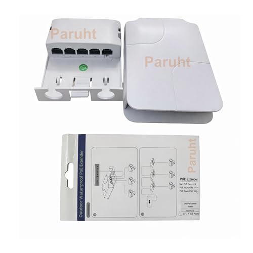 PARUHT Grand Outdoor Waterproof PoE Extender 4-Port, 1x PoE-in & 4X PoE-Out, IP66/IP67 Rugged Housing, Extend PoE & Data up to 100 m, White 4POEWPF - Image 5