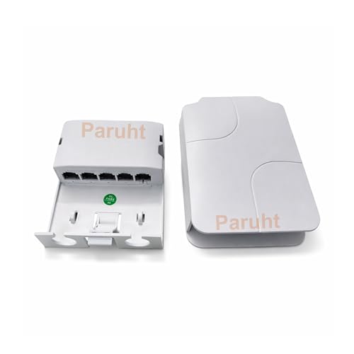 PARUHT Grand Outdoor Waterproof PoE Extender 4-Port, 1x PoE-in & 4X PoE-Out, IP66/IP67 Rugged Housing, Extend PoE & Data up to 100 m, White 4POEWPF - Image 1